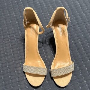 Express Beige Heeled Sandals